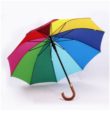 厂家直销商务雨伞定制56*10k彩虹伞5604广告伞定做 直杆雨伞批发