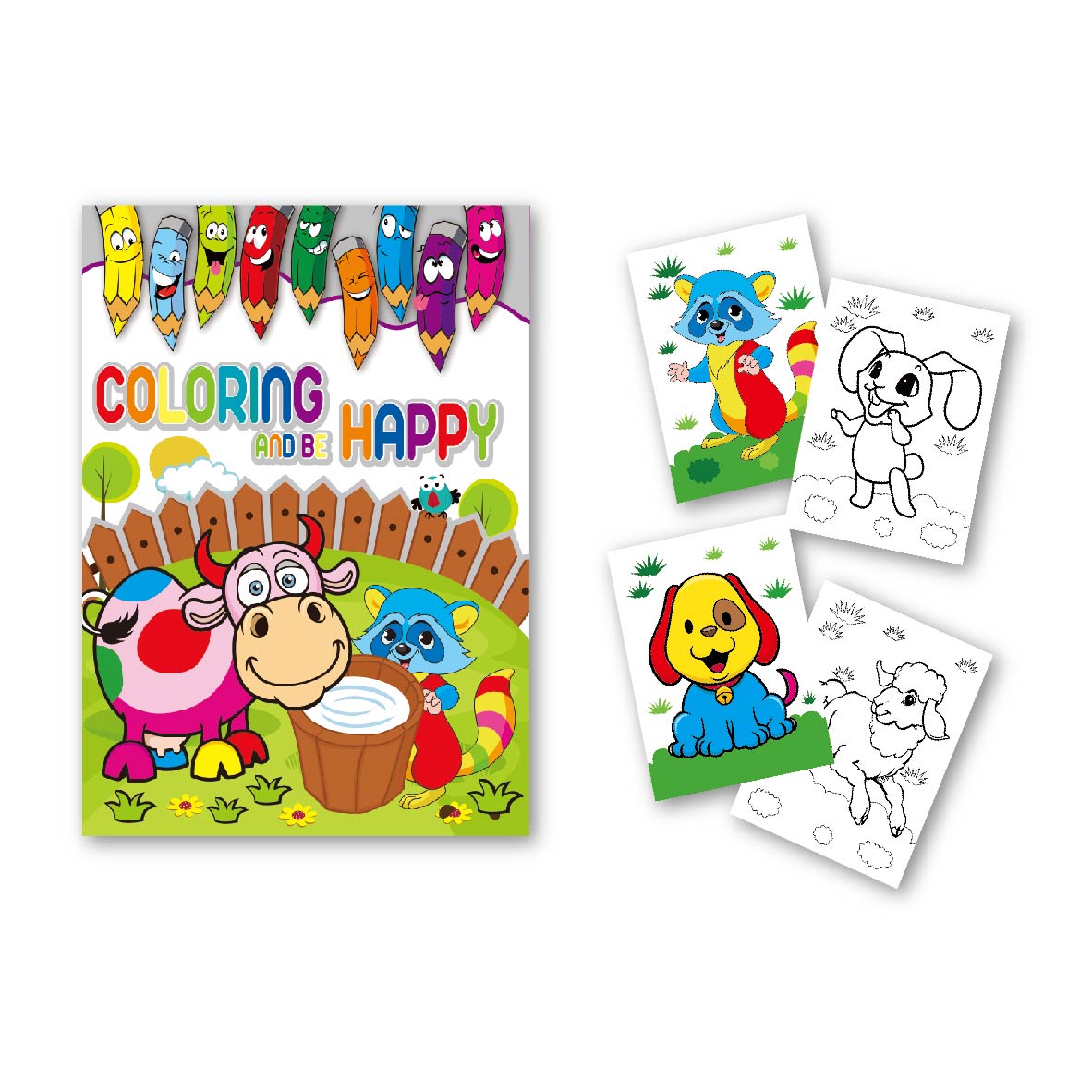 Harm Animal Coloring Book for Kids ages 2-6