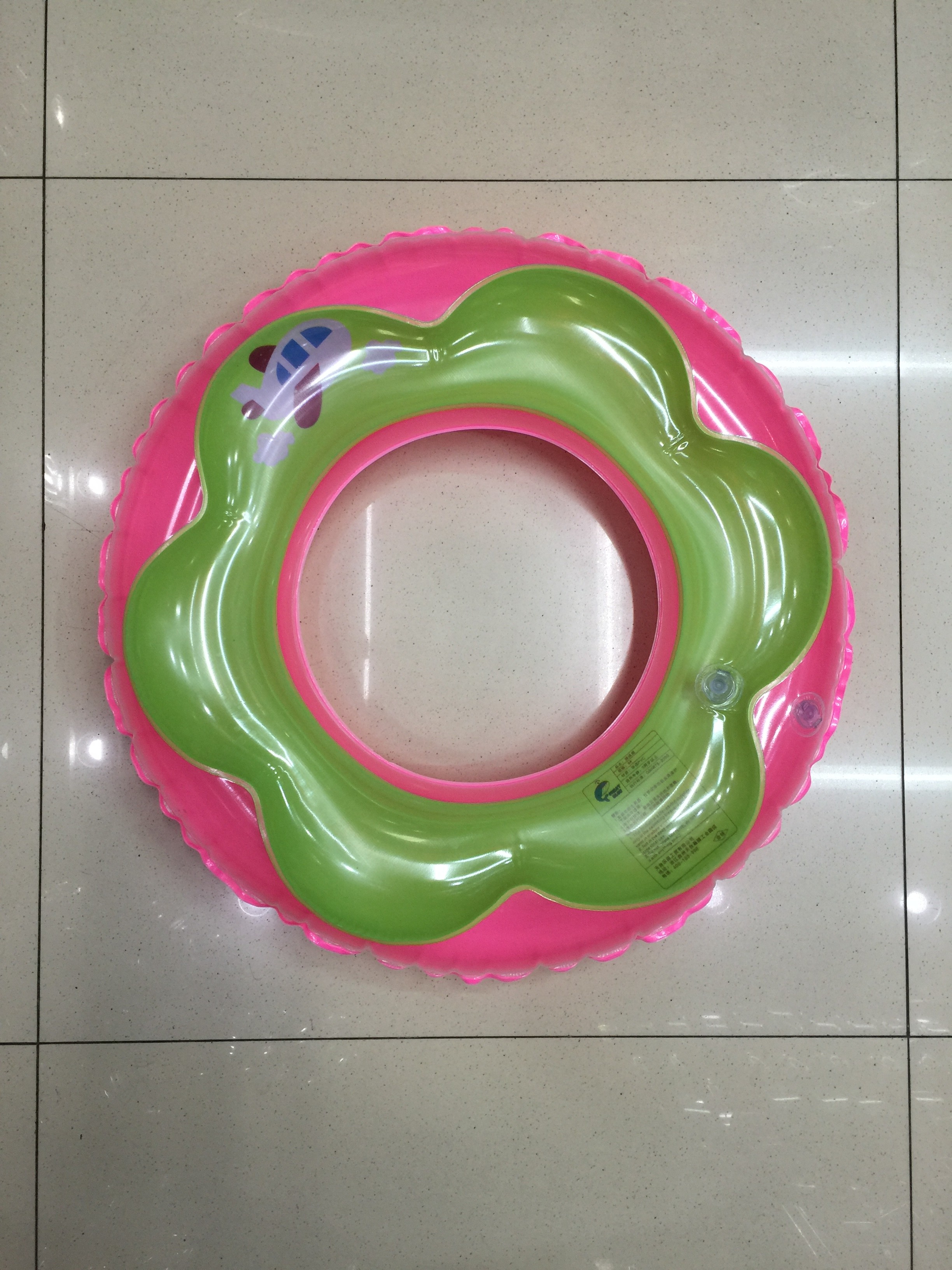 花型双层水晶圈游泳好帮手 宝宝/儿童游泳圈/救生圈/60# 星星绿黄详情5