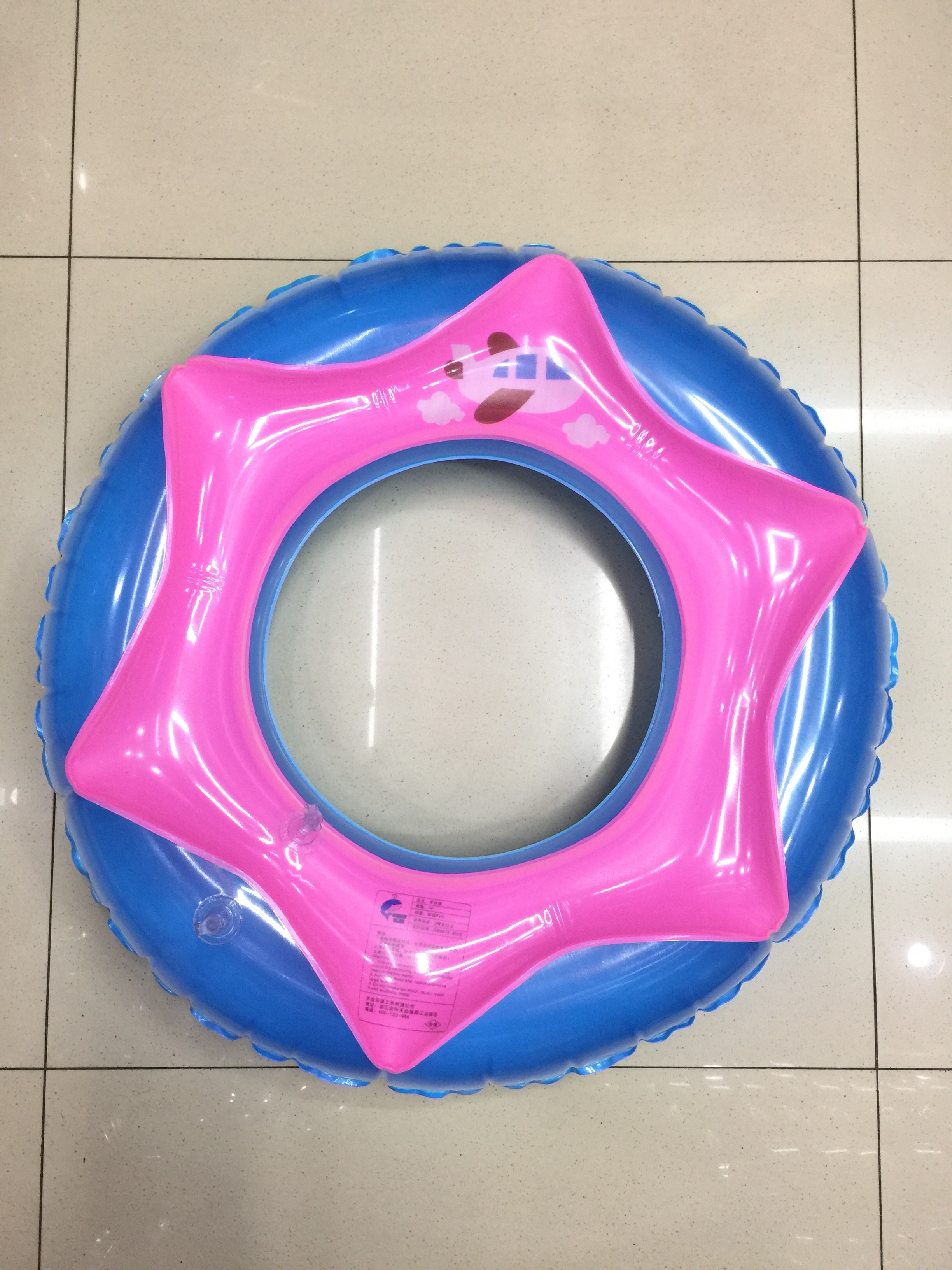 花型双层水晶圈游泳好帮手 宝宝/儿童游泳圈/救生圈/60# 星星绿黄详情8