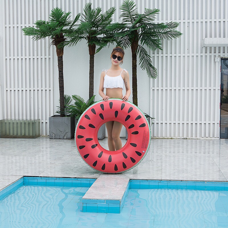 Factory direct sales of thickened PVC 120 inflatable watermelon swimming rings in stock undefined