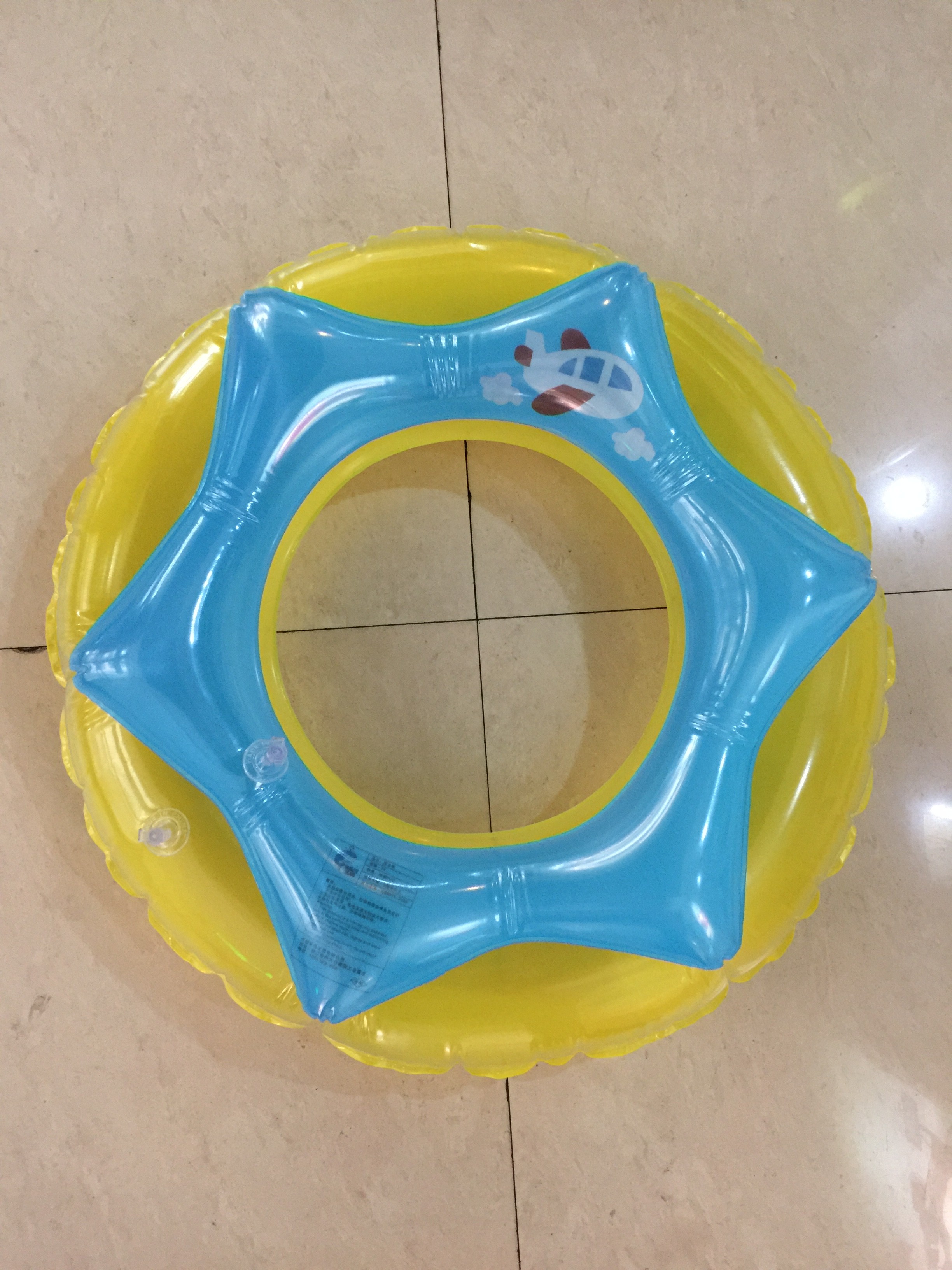 花型双层水晶圈游泳好帮手 宝宝/儿童游泳圈/救生圈/60# 星星绿黄详情4