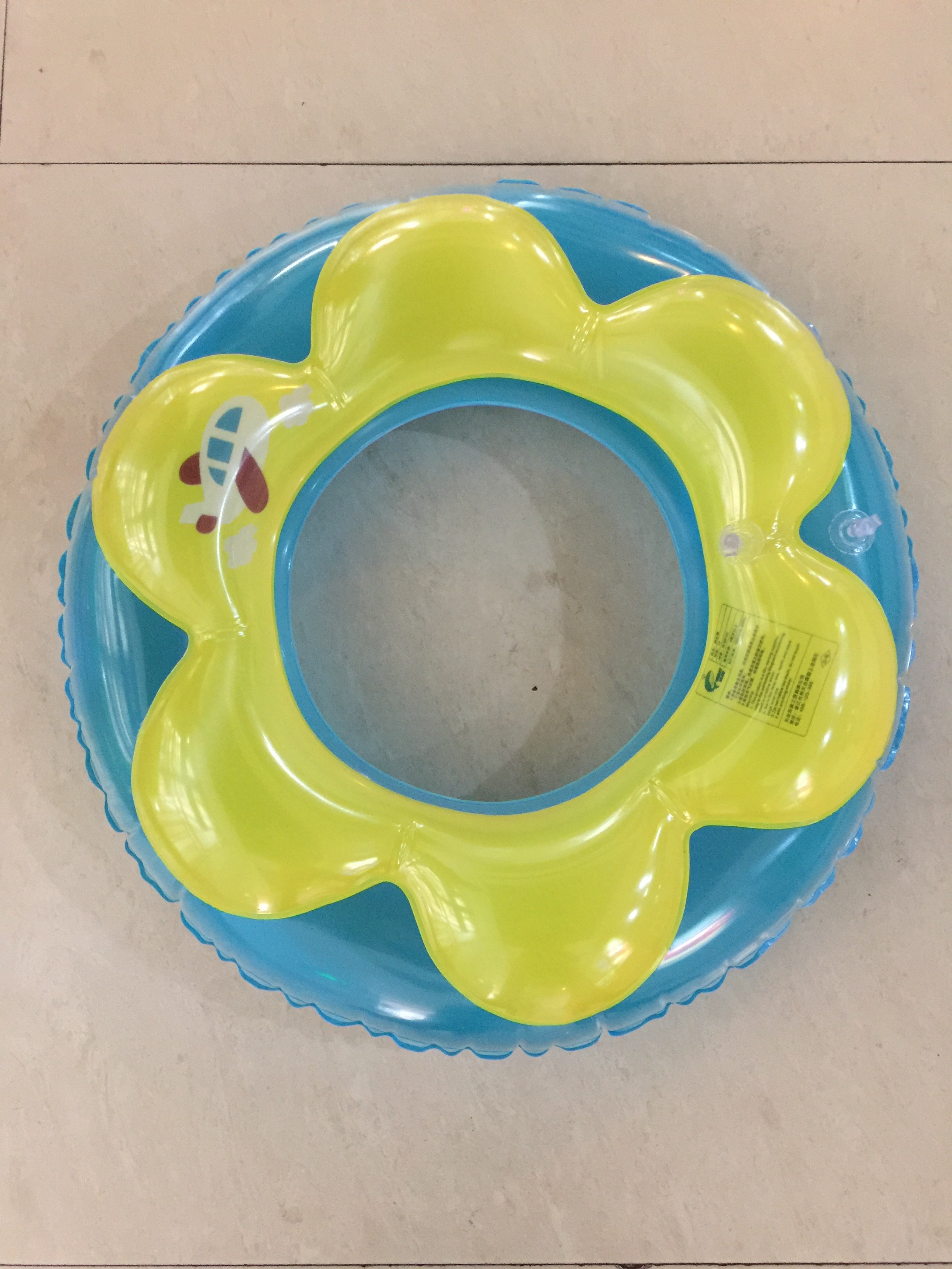 花型双层水晶圈游泳好帮手 宝宝/儿童游泳圈/救生圈/60# 星星绿黄详情6