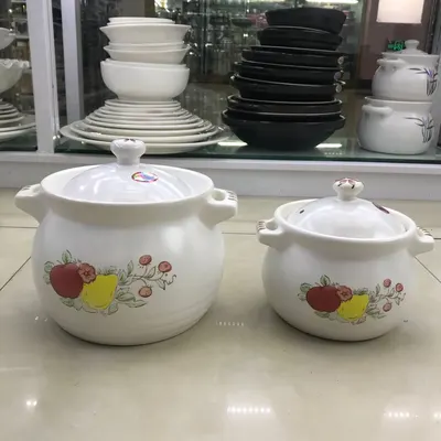 Hotel/Home Health Ceramic Hand-Painted Soup Can White 7.2L