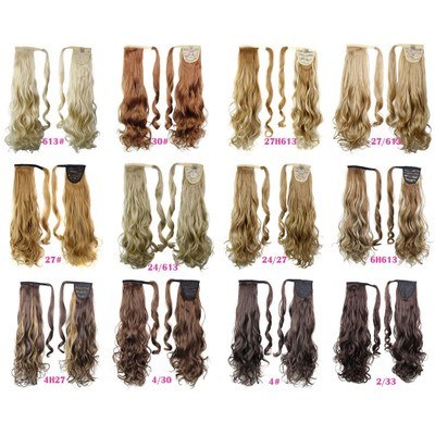 New European and American wig, Velcro, curly ponytail, long curly hair detail image 2