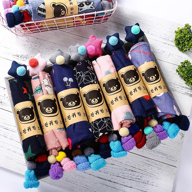 Thick children's scarves for spring, autumn and winter, cute boys' scarves, girls' scarves, princesses, babies, infants and children's triangular scarves detail image 18