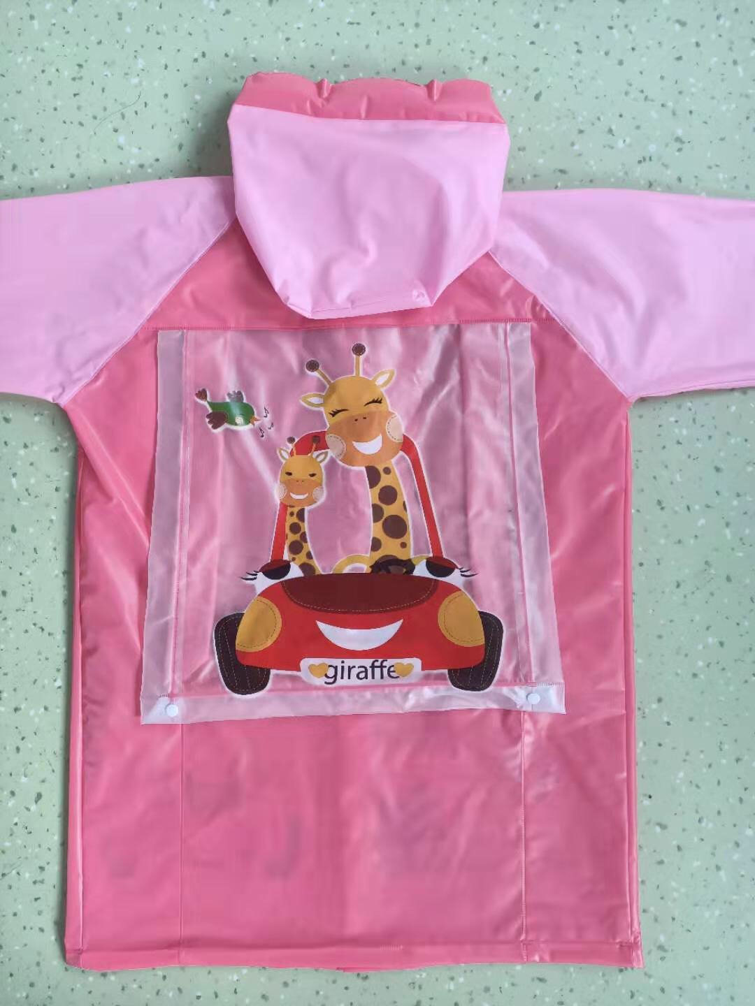 The 802 Children's Backpack Raincoat Cartoon Design Style Is Simple And Fashionable Specification drawing