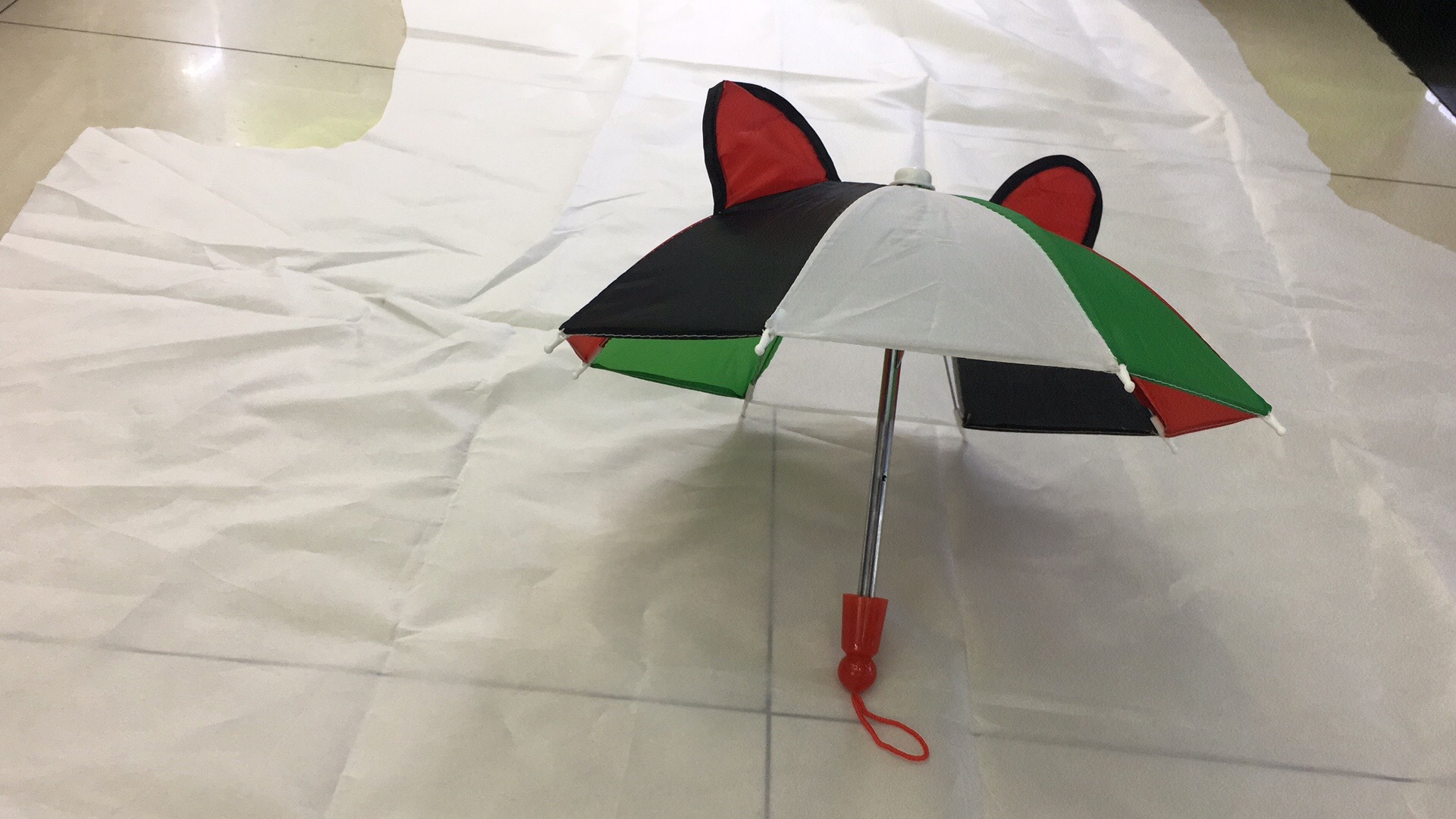 18cm10K national flag-colored ear toy umbrella, small and cute decorative umbrella, factory direct sales, mobile phone shading umbrella for delivery workers looking at orders. detail image 6