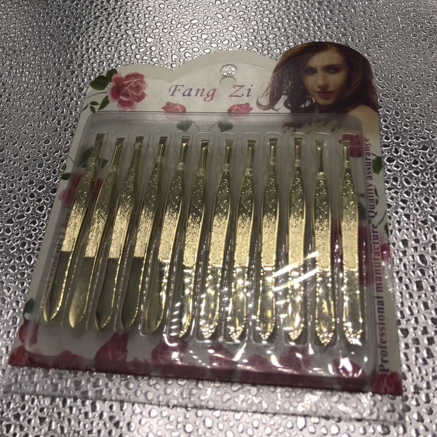 1911-53A Gold plated bark eyebrow clip beauty tool