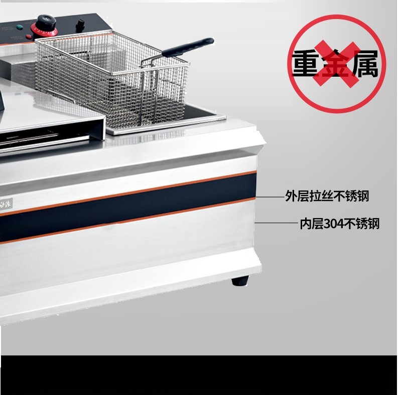 904双缸双筛电炸炉  炸鸡腿鸡翅薯条 油炸炉锅详情7