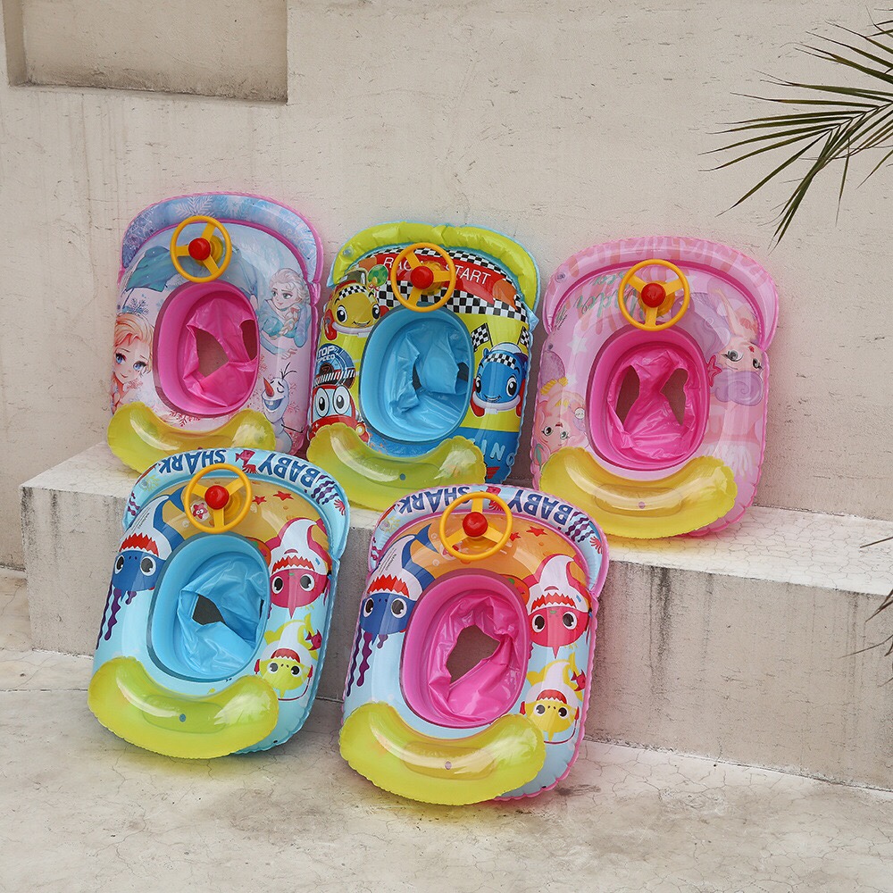 In-stock ins thickened children's seat with steering wheel, sponge bottom infant seat, children's swimming ring and life buoy Item Picture