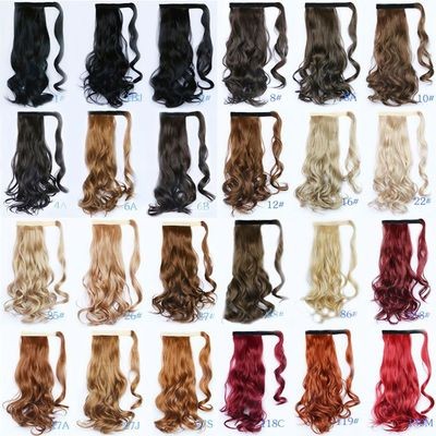 New European and American wig, Velcro, curly ponytail, long curly hair detail image 1
