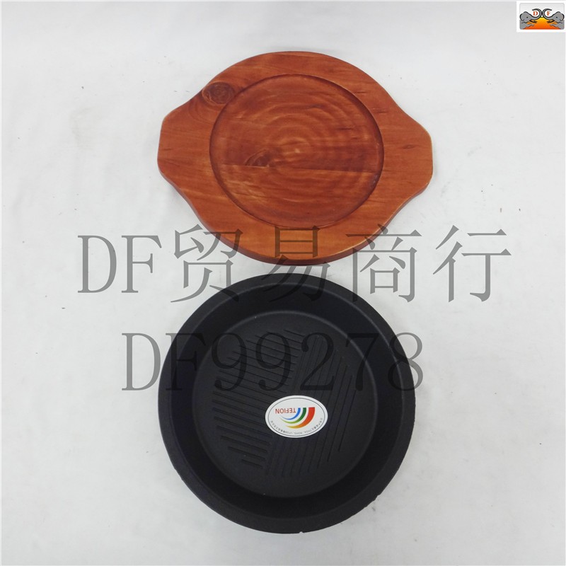 DF99278    24cm电磁炉专用盘红木圆烤盘24CM家用商用烧烤加厚煎牛扒鸡扒DF  TRADING HOUSE详情图3