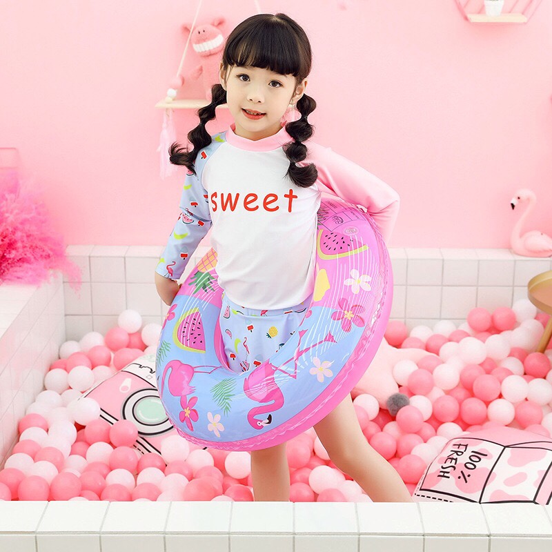 Wholesale of summer flamingo swimming rings, thickened swimming float rings, inflatable swimming rings, life buoys and other water products in stock Specification image