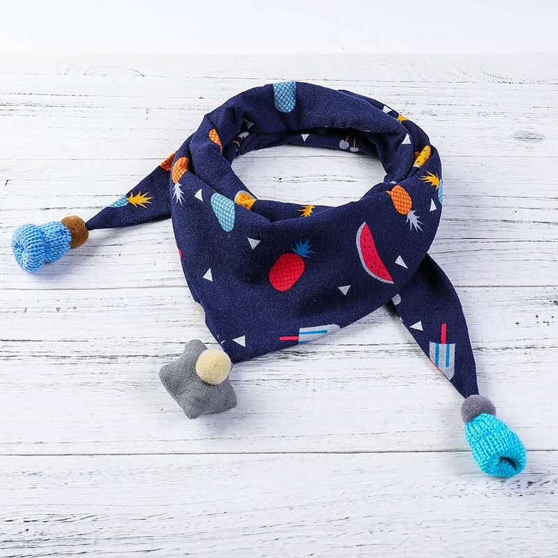 Thick children's scarves for spring, autumn and winter, cute boys' scarves, girls' scarves, princesses, babies, infants and children's triangular scarves Specification image