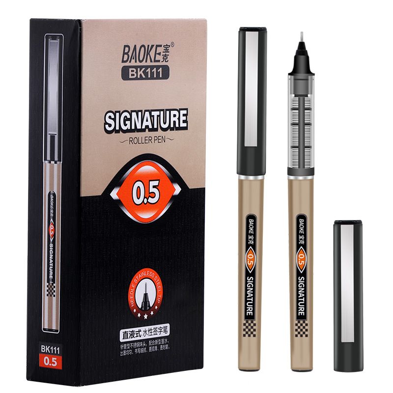 BK111 straight liquid pen signature pen 0.5mm student needle pen tip examination pen Office pen Item Picture