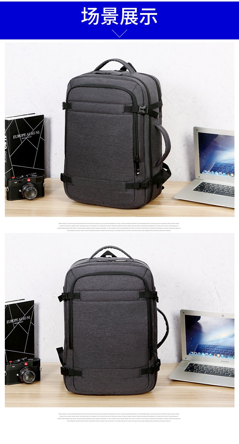New large-capacity backpack for outdoor travel, Oxford cloth multi-functional USB computer backpack for male and female students detail image 2