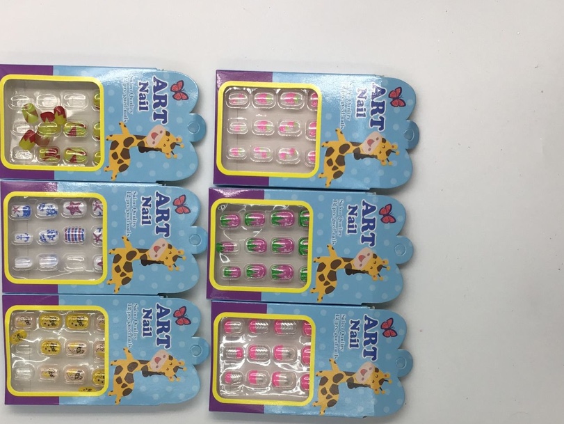 Children's deer blue box color print nail nail plate color mix