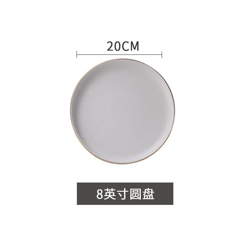 日式陶瓷餐具餐盘饭碗汤盘磨砂陶瓷黑色白色详情图1