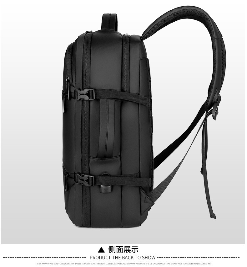 定制新款商务通勤USB多功能防水学生旅行男士电脑背包双肩包详情图3