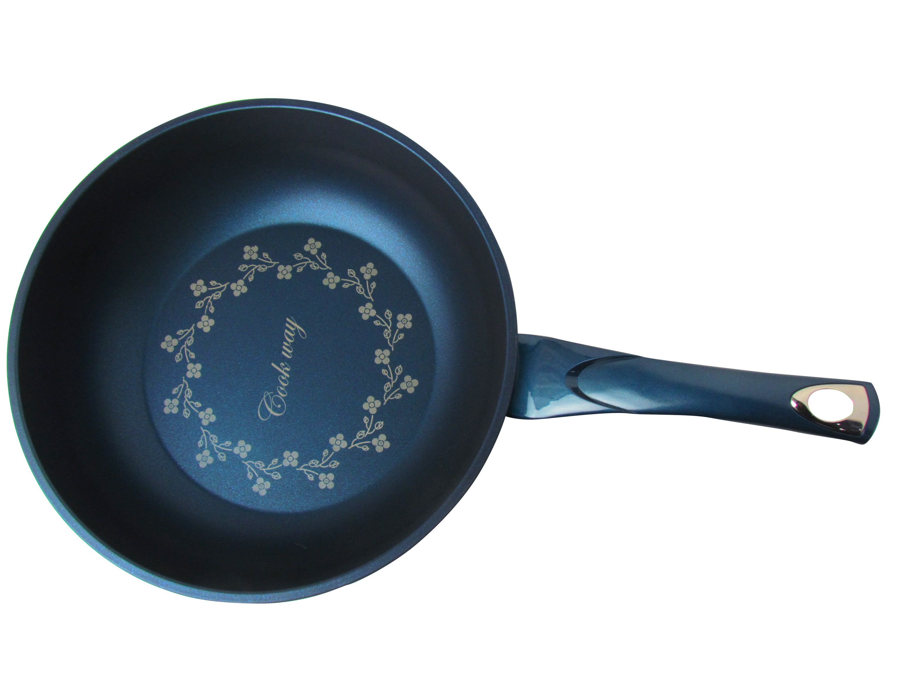 Kitchen Code: Korean imported kitchenware, blue diamond single-handled wok, 28cm Specification image