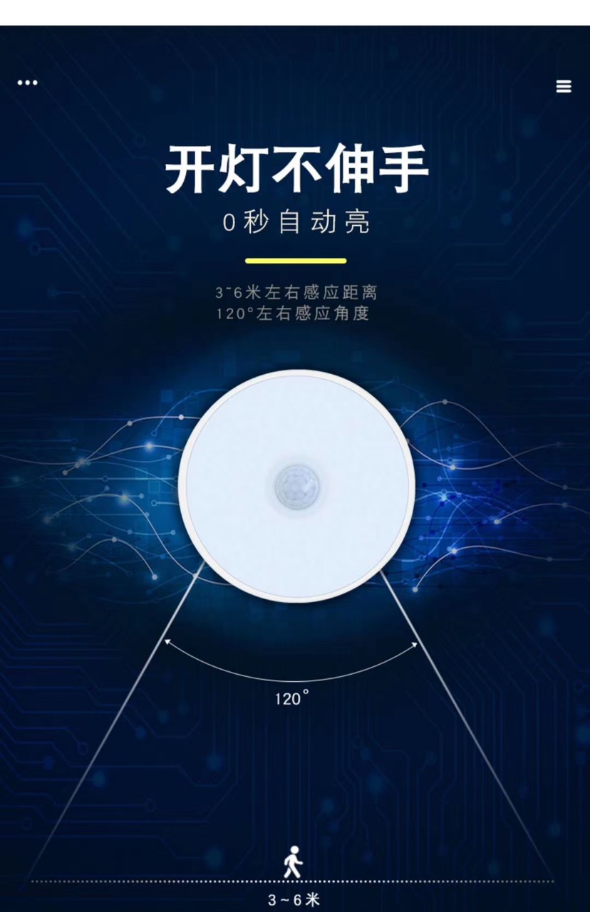 LED人体感应灯暖光灯白光灯