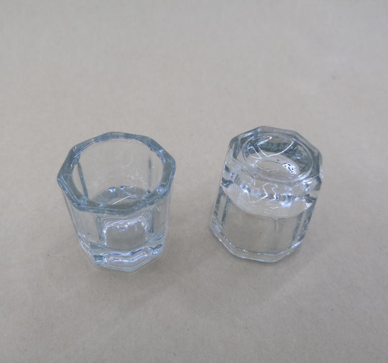 美甲工具加厚八角玻璃水晶杯光疗卸甲杯洗笔水杯八角药液杯水晶液细节图