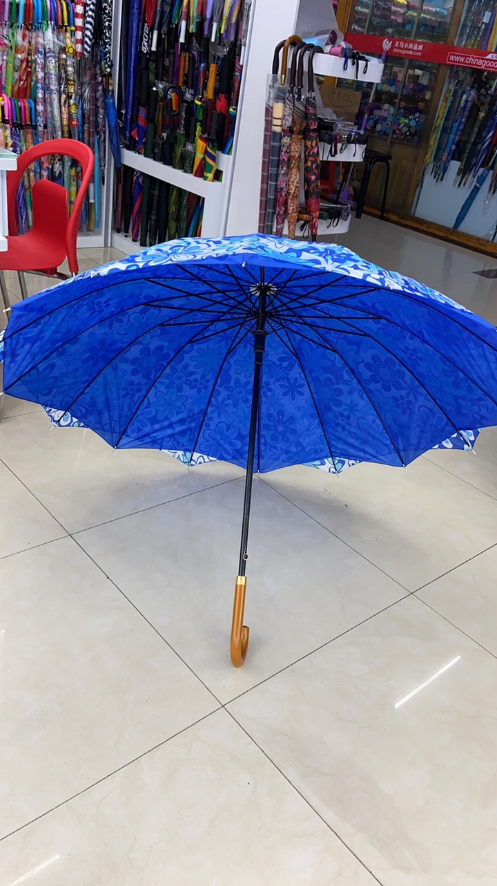 70Cm 16 Large Double-Layer Flower Umbrella Automatic Hook Umbrella