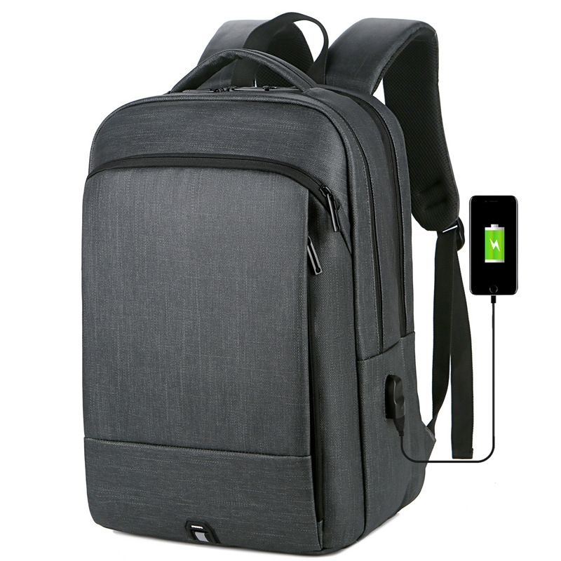 2020防水透气多功能USB充电商务双肩背包 男士新款电脑双肩包图