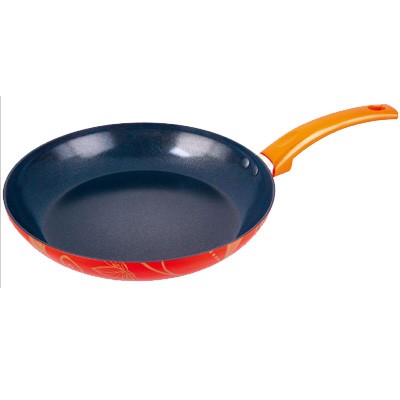Kitchen Code: Korean imported kitchenware, orange natural ceramic non-stick frying pan, 28cm pic 1