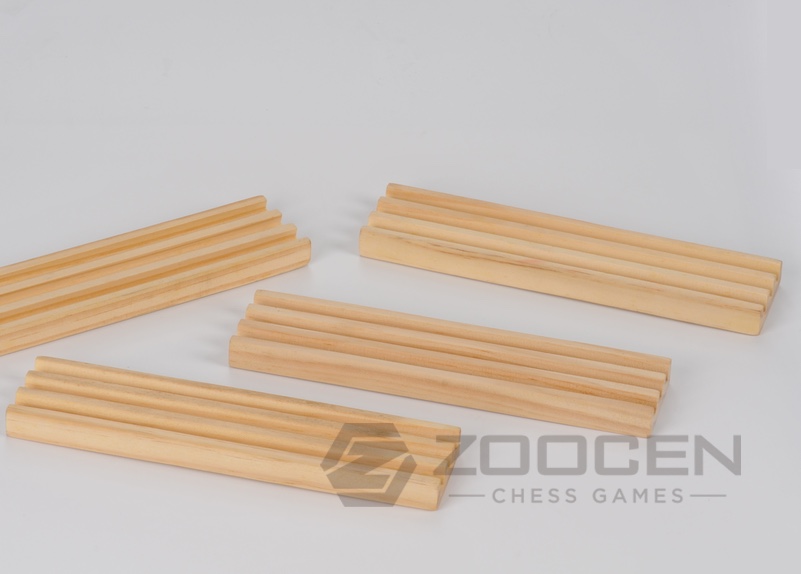 Two Racks of 12 dominoes and the tray ZOOCEN 4 Rolid Wooden Domino were Racks Item Picture