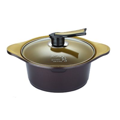 厨房密码 韩国原装进口 棕色双柄汤锅20cm
