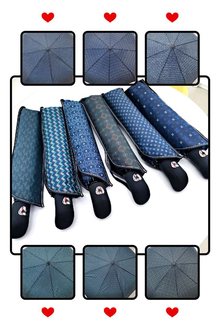 The classic color of the three-fold and a half automatic men's business umbrella details Picture