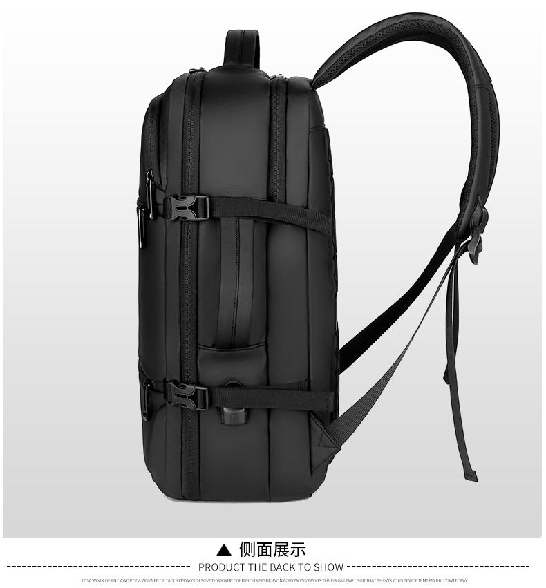 定制新款商务通勤USB多功能防水学生旅行男士电脑背包双肩包详情图4