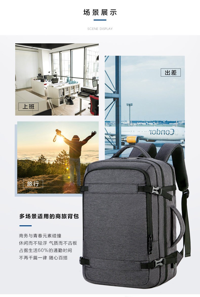 New large-capacity backpack for outdoor travel, Oxford cloth multi-functional USB computer backpack for male and female students detail image 7