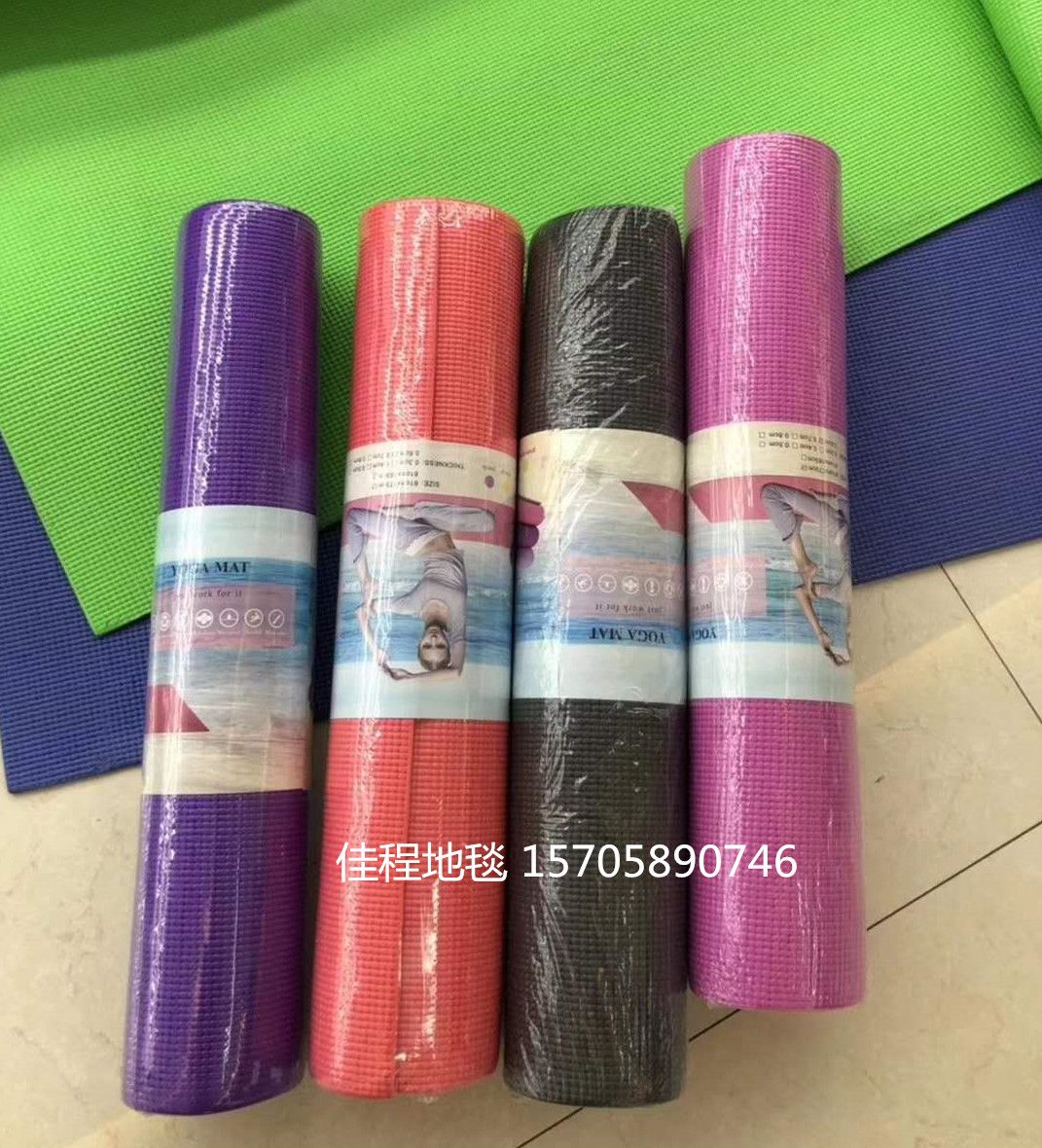 4mm thick plain yoga mat, sports mat, yoga anti-slip mat, yoga practice mat, PVC yoga mat, foam yoga mat full figure