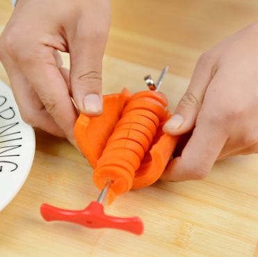 不锈钢螺卷器创意黄瓜旋转刀果蔬麻花刀削皮刀螺旋式魔幻螺卷神器