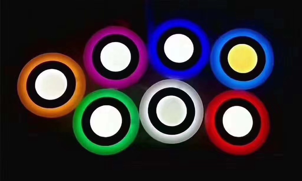 3+3W, 6+3W, 12+4W, 18+6W dual-color panel light RGB, item number -15825