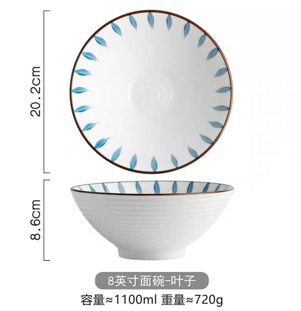 日式面馆陶瓷大汤面碗家用牛肉面碗拌面泡面拉面碗复古水果沙拉碗详情图5