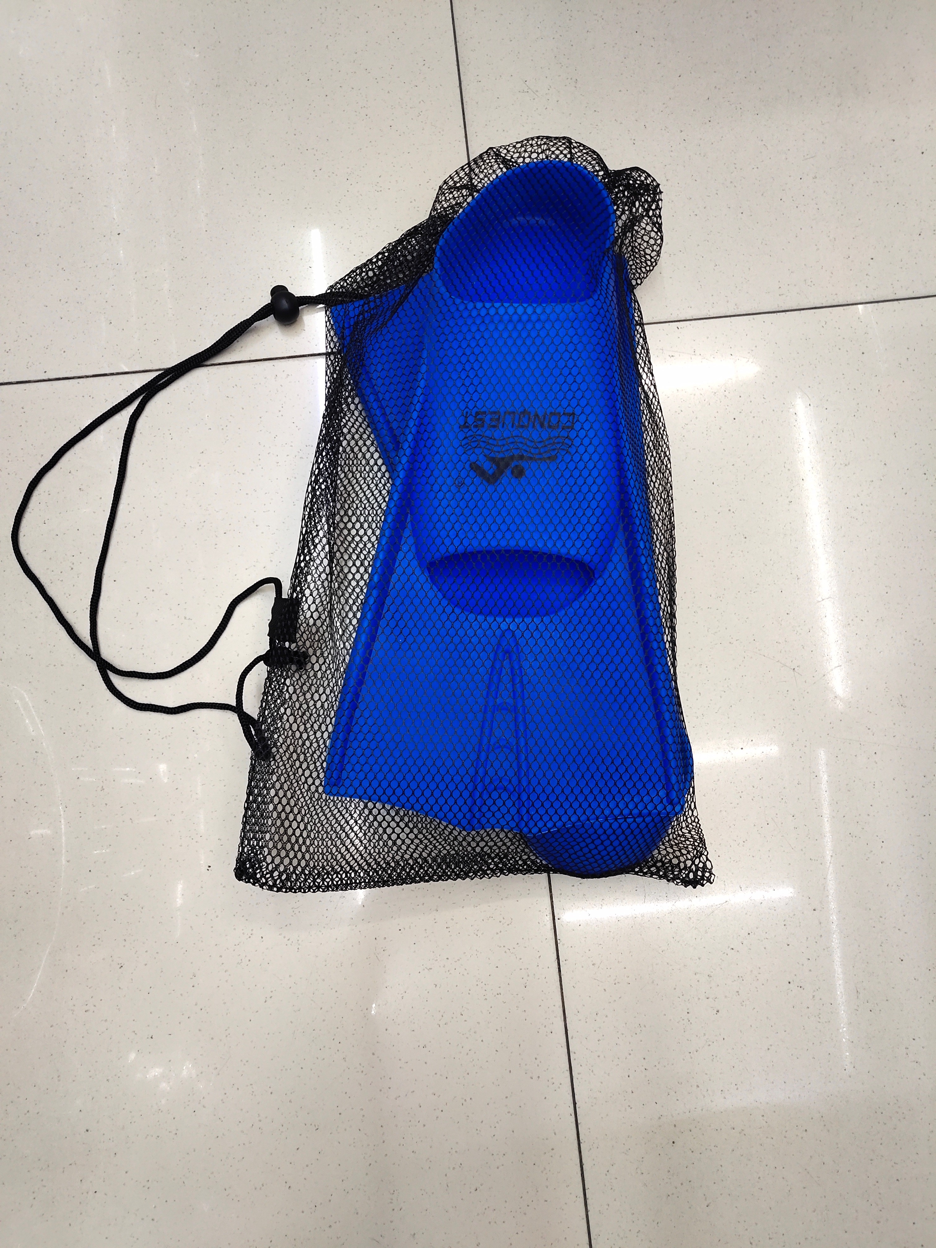 厂家直销搏路正品硅胶游泳脚蹼 浮潜蛙鞋 BF11脚蹼M码36-38蓝色详情图15