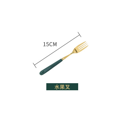 Nordic retro ins304 stainless steel peacock green Western cuisine knives, steak tableware, knife, fork and spoon set for merchants Item Picture