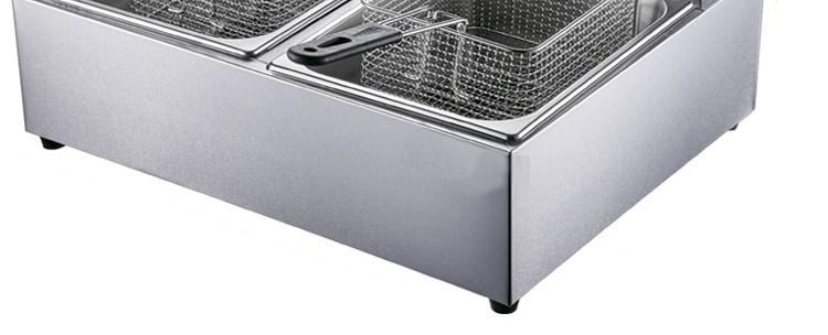 82 Double-cylinder double-sieve electric fryer, fried chicken legs, chicken wings, French fries fryer pot pic 14