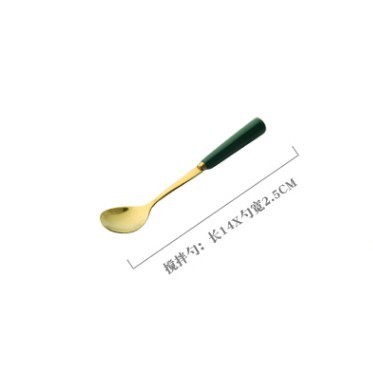 Nordic retro ins304 stainless steel peacock green Western cuisine knives, steak tableware, knife, fork and spoon set for merchants detail image 1