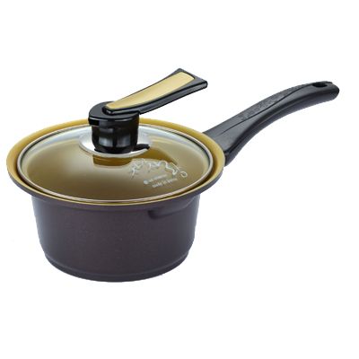 厨房密码 韩国进口厨具 棕色单柄汤锅18cm