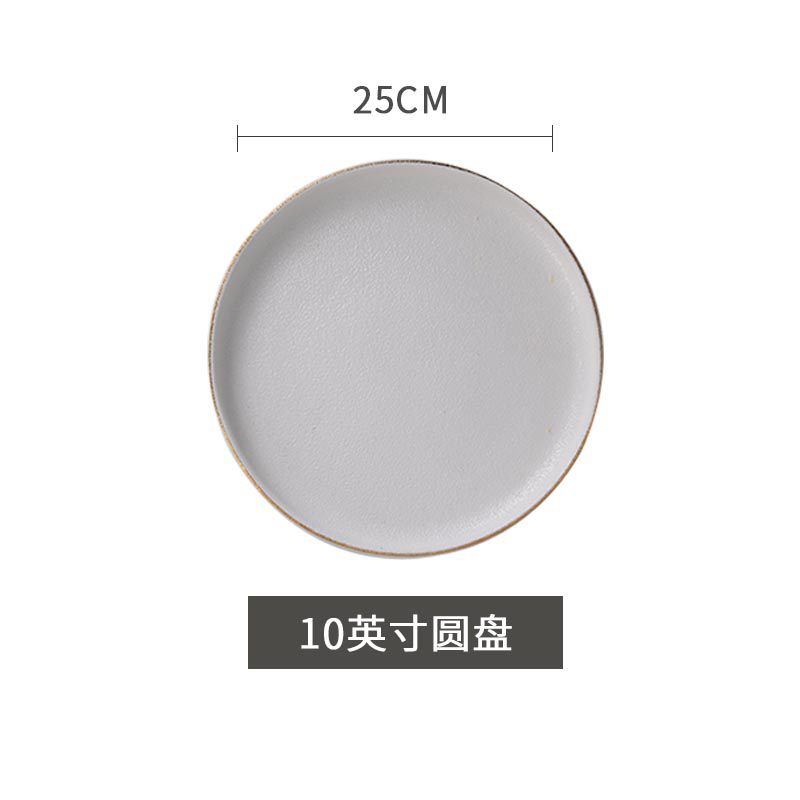 日式陶瓷餐具餐盘饭碗汤盘磨砂陶瓷黑色白色详情图5