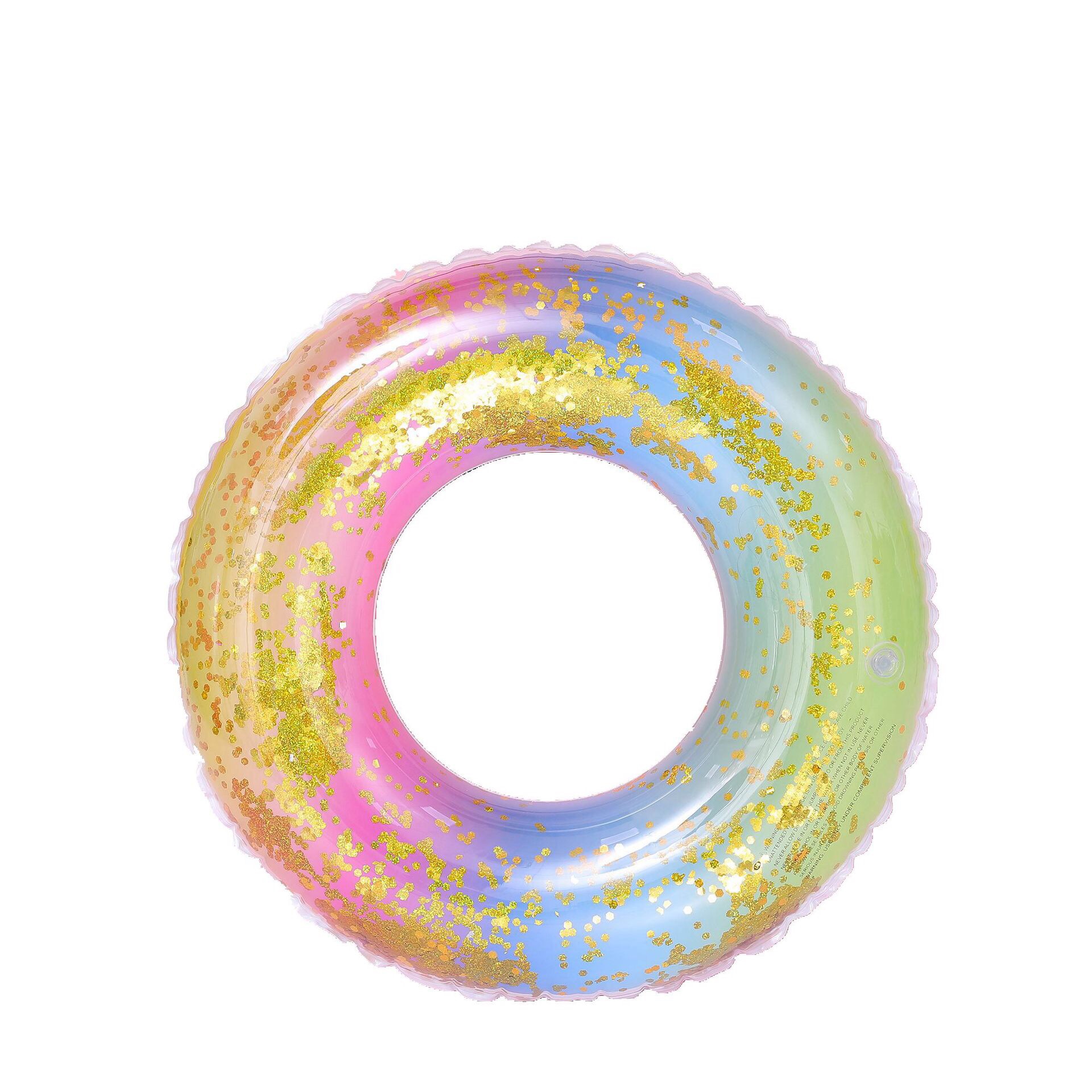 Factory direct sales of sequined swimming rings, transparent rainbow swimming rings, adult and children's swimming rings, and inflatable life buoys for water undefined