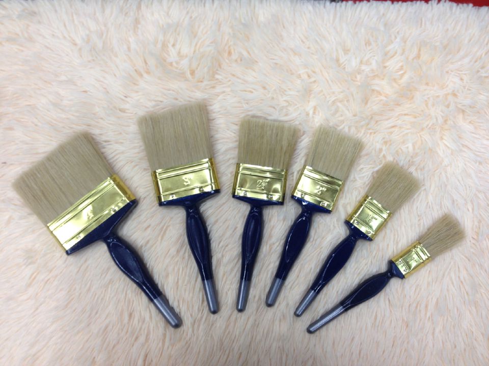 Paint roller brush 655 black plastic handle and white wool paint brush thumbnail