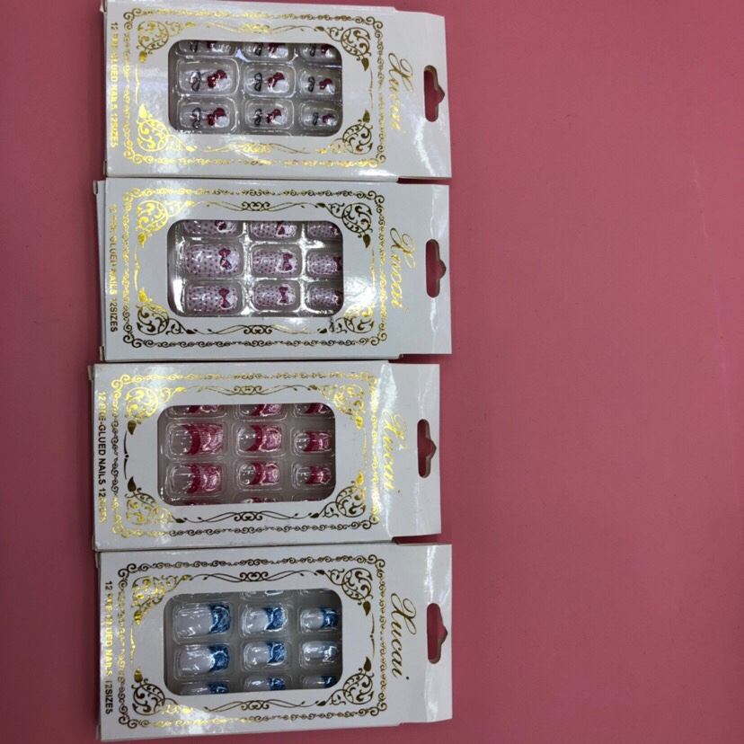 Adult color print nail nail plate color mix