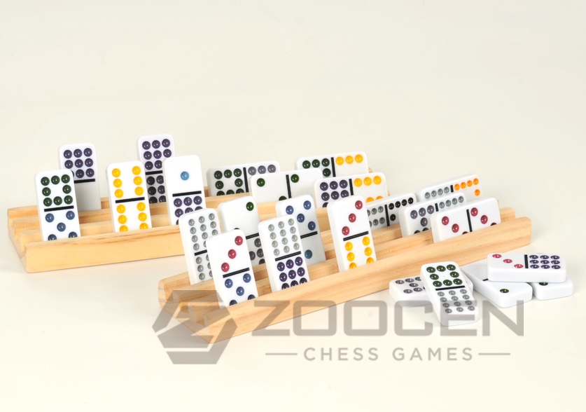 Two Racks of 12 dominoes and the tray ZOOCEN 4 Rolid Wooden Domino were Racks Specification drawing