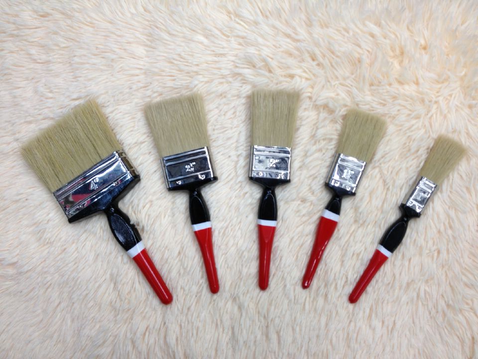 655 black and red two-color plastic handle with white wool paint brush thumbnail